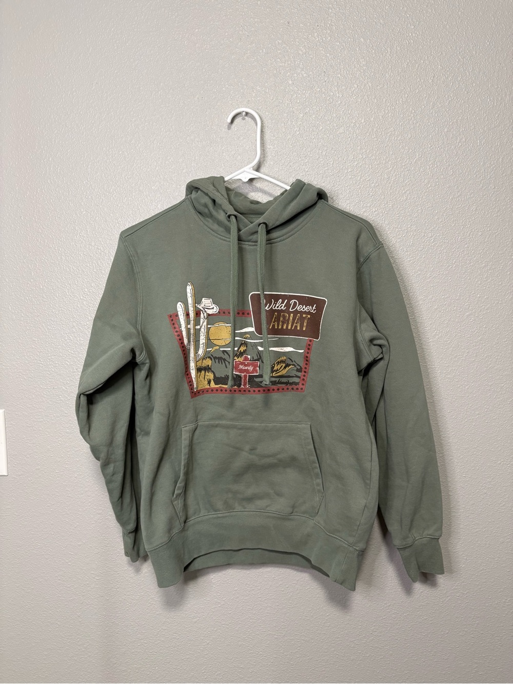 Ariat Route 66 Desert Graphic Hoodie Women’s Small Olive Green Western